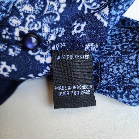 Iz Byer Blouse Top Womens Multi Floral Cold Shoulder Sleeve Halter Neck Blue S - Picture 11 of 11